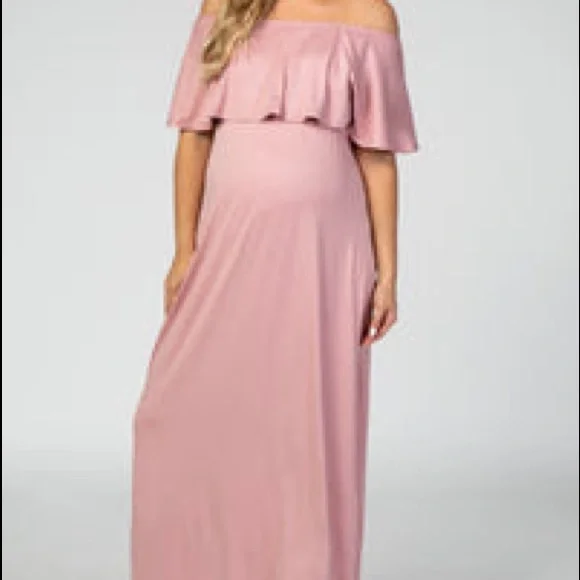 chinese dress ladies Just A Dream Maxi Dress in Blush Maternity Medium